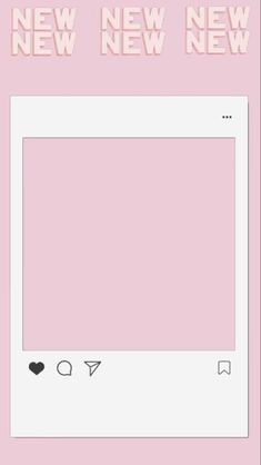 a pink background with an image of a square frame and the words, new news on it