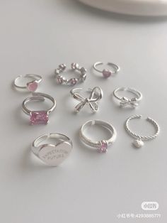 Cute Girly Things To Buy, Girly Jewelry Aesthetic, Coquette Accessories Aesthetic, Girly Accessories Jewellery, Accesories Outfit Jewelry, Pink Jewelry Aesthetic, Coquette Rings, Coquette Accesorios, Coquette Jewellery