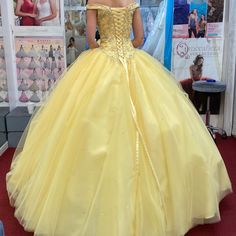 Yellow Sweet Sixteen Or Quince’s Dress Jewel Beaded Off The Shoulders Designed Yellow Wedding Dress The Bride, Belle Gown, Yellow Wedding Dress, Sweet Sixteen Dresses, Mori Lee, Yellow Wedding, Sweet Sixteen, Quince, Gold Yellow