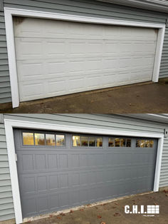 before and after garage door replacement