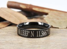 Shop Titanium Wedding Ring, Engagement Ring for Men’s Online - J Rings Studio Latitude Longitude Jewelry, Coordinates Jewelry, Latitude And Longitude, Rings Personalized, Latitude Longitude, Matching Wedding Bands, Professional Jewelry, Rings Set, Titanium Rings