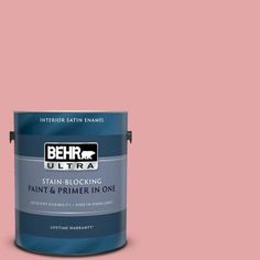 a yellow paint can with the words behr premium plus ultra in black on it