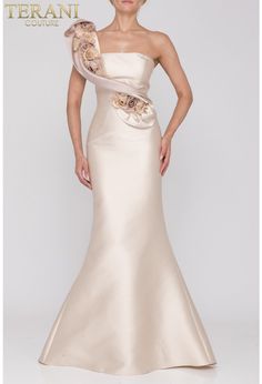 Terani Couture, فستان سهرة, Elegant Dresses For Women, Dressy Dresses, Gowns Of Elegance, Floral Ruffle, Evening Dresses Long, Formal Gowns, Mother Of The Bride Dresses