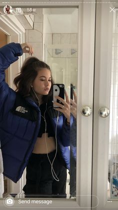 Ruby Lyn, Nort Face, Puffer Outfit, North Face Outfits, Blue Puffer, Puffy Jacket