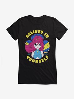 Wash cold; dry lowImportedListed in junior sizesMaterial content by color:Solid Colors - 100% combed ring spun cottonHeather - 90% cotton  10% polyester Winx Club Bloom, Cutesy Outfit, Love Wishes, Club T Shirt, Club Shirts, Girls T Shirt, Believe In Yourself, Winx Club, Girl Top