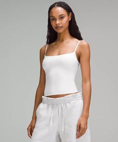 Wundermost Ultra-Soft Nulu Spaghetti-Strap Cami Tank Top | Women's Sleeveless & Tank Tops | lululemon Lululemon Outfit Ideas, White Tank Top Outfit, Rich Rich, Summer Wishlist, Jumper Short, Tank Top Straps, Spaghetti Strap Tank Top, Fall Fits