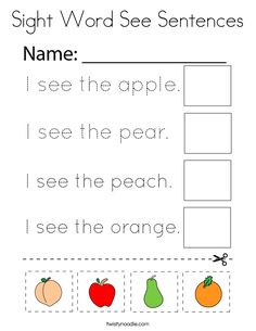 the sight word sentence worksheet for children to practice their handwriting and writing skills