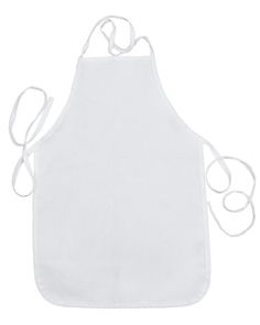 a white apron with two ties on it