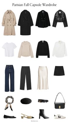 Parisian Fall Capsule Wardrobe 2023 Parisian Chic Style Fall 2023, Traveling Capsule Wardrobe, Parisian Style Autumn 2023, Fall French Outfits Women, Dress Like French Women Parisian Style, Fall Parisian Outfits, Elegant Wardrobe Essentials, Parisian Look Outfit, Paris Winter Outfit Parisian Style