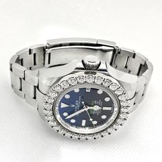 Absolutely gorgeous Rolex. Very fine Stainless steel watch. Perfect craftsmanship Rolex is well known for. In mint condition (Pre-owned). Rolex Deepsea Sea-Dweller Series Gender : Men's Movement : Fully Automatic movement winds itself when worn. Case : Stainless steel Bracelet : Stainless steel jubilee bracelet Dial : Blue Luminous Dial Bezel : Diamond bezel with approx. 8 carats Diamonds. Natural Earth Mined Diamonds. Case Size : 44mm Condition : Mint. Looks brand new, well polished, no scratch Luxury Diamond Automatic Watches, Silver Diamond Chronometer Watch, Silver Diamond Watch With Chronometer, White Gold Automatic Diamond Watch, Automatic White Gold Diamond Watch, Automatic Round Diamond Watch For Anniversary, Rolex Deepsea, Bracelet Tennis, Sea Dweller