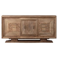 the sideboard is made out of wood and has two doors on one side, and three