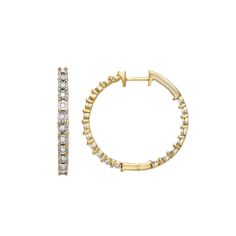 Whether you're going for a classic or contemporary look, this versatile diamond hoops add a touch of sparkle to your outfit.Click on this JEWELRY & WATCHES GUIDE to learn about fit, styles, materials and more! Whether you're going for a classic or contemporary look, this versatile diamond hoops add a touch of sparkle to your outfit.Click on this JEWELRY & WATCHES GUIDE to learn about fit, styles, materials and more! Nickel free Metal: sterling silver Backings: post Packaging: boxed Finish: polis Diamond Hoop Earrings, Jewelry Watches, Gold Bracelet, Gold Tones, Hoop Earrings, Sparkle, Sterling Silver, Gemstones, Silver