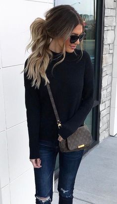 Simple casual Classy Fall Outfits, Fall Trends Outfits, Bag Outfit, Ombré Hair, Cooler Look, Outfit Trends, Outfits Casuales, Cute Casual Outfits, Casual Outfit