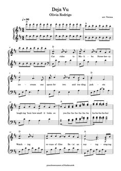 sheet music with the words diga vuu written in black and white on it