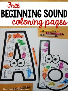 the letter a is for coloring pages with crayons and pencils on it