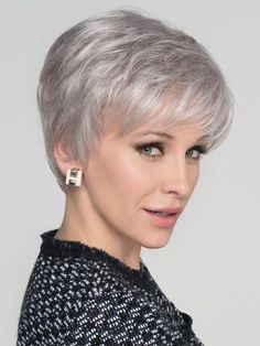 Cara 100 Deluxe Wig by Ellen Wille will make you feel Glamorous from the moment you put her on.  Featuring a 100% hand-tied cap, for ultimate comfort and an ear-to-earextended lace front.  These beautiful waves on top add just the right amount of bounce to your style! Silver Wigs, Monofilament Wigs, Sandy Blonde, Short Grey Hair, Short Hair Haircuts, Short Wigs, Hair Fibers, Straight Wig, Synthetic Lace Front Wigs