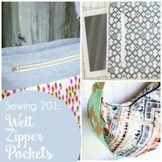 sewing patterns and instructions for zipper pouches