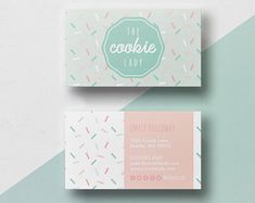 two business cards on top of each other with the words cookie lady written above them