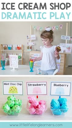 an ice cream shop dramatic play for kids