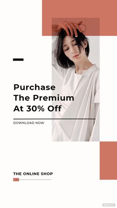 a woman in white dress with text that reads purchase the premium at 30 % off