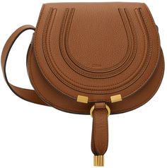 Grained calfskin shoulder bag in tan. · Adjustable shoulder strap · Concealed patch pocket at face · Pull-through closure · Patch pocket at interior · Cotton twill lining · H6.75 x W7 x D4 in Supplier color: Tan | Chloé Tan Mini Marcie Saddle Bag Chloe Mini Marcie, Face Pulls, Chloe Clothing, Chloe Marcie, Chloe Bag, Pink Mini, Saddle Bag, Tan Leather, Saddle Bags