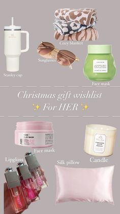 christmas gift guide for her with the top ten items on display in front of it