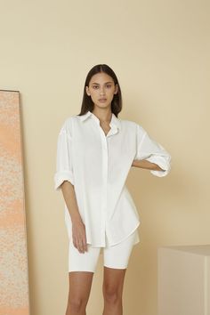 The 'Mason Cotton Shirt' UNISEX line, is the perfect button up for both him and her. This oversized shirt is made from 100% cotton. Wedding Shirt, Outfit Shop, Wedding Shirts, Womens Cocktail Dresses, Fashion Line, Contemporary Fashion, All White, Swimwear Accessories, Oversized Shirt