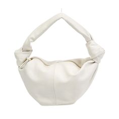 Bottega Veneta Classic White Double Knot Top Handle Bag White Hobo Bag With Detachable Strap For Evening, Chic Bucket Baguette Bag, Elegant White Hobo Bag With Detachable Strap, Modern White Hobo Bag For Evening, Elegant White Evening Hobo Bag, White Hobo Bag With Detachable Handle For Evening, White Crossbody Hobo Bag For Evening, Elegant White Crossbody Hobo Bag, White Formal Top Handle Hobo Bag