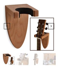 the guitar stand is made out of wood