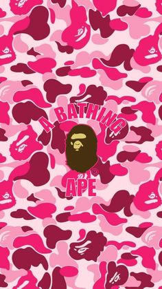 a bathing ape wallpaper with pink camouflage