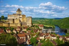 an aerial view of the medieval city of carcas, france