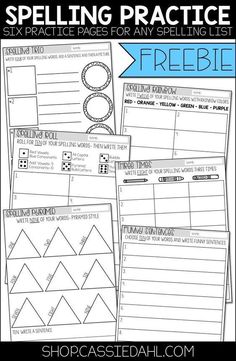 the freebie spelling practice worksheet for students to practice spelling