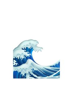 an image of the great wave in blue and white