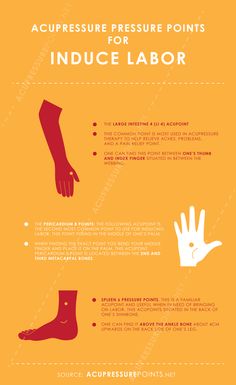 an info sheet describing how to use the hand and foot pressure points for reduce labor