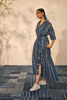 Printed Shirt Dress | Casual Wear | College Fit | Cotton Dress | Set Saree, Womens Clothing Patterns, Layered Dress, Thai Style, Sustainable Fashion Brands, Printed Shirt Dress, Indian Fashion Designers, Shirt Dress Casual, Dress With Belt