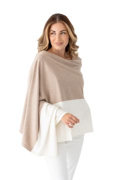 Generously sized and cloud soft, this cashmere-kissed scarf can also be used as a wrap or a blanket, and stands up beautifully to on-the-go travel. 28" x 78" 95% organic cotton, 5% cashmere Machine wash, dry flat Imported Chic Cashmere Shawl, Beige Cashmere Scarves For Fall, Chic Cashmere Wraps For Fall, Chic Cashmere Wrap For Fall, Elegant Shawl Wraps For Layering, Elegant Shawl Wrap For Layering, Elegant Beige Scarf Wrap, Elegant Beige Wrap Scarf, Elegant Cream Winter Wrap