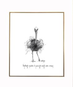 an ostrich is standing in front of a white background with the words, i am