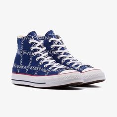 New Converse X Jw Anderson Signature Chuck Taylor 70 Hi-Top Sneakers. Blue. It Comes With An Extra Pair Of Blue Lace. Converse And British Fashion House Jw Anderson Have Linked Up Again To Give The Classic Chuck 70 A Timeless Yet Cool Look You Love. Feel Free To Be Over The Top With These Converse X Jw Anderson Hi-Top Converse Sneakers. Unisex: Women Size 11 = Men Size 9. Women Size 8.5 = Men Size 6.5. For The Converse X Jw Anderson Collaboration, The Traditional Converse Chuck Taylor High-Top S Blue Converse Sneakers For Streetwear, Navy Lace-up Casual Custom Sneakers, Blue Sneakers With Embroidered Logo For Casual Wear, Navy Casual High-top Custom Sneakers, Converse High-top Sneakers With Logo Print, Blue Sporty Sneakers With Embroidered Logo, Converse Sneakers With Logo Print For Streetwear, Casual Custom Sneakers With Embroidered Logo, Converse Sneakers With Logo Print And Round Toe