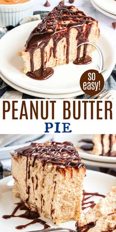 this peanut butter pie is so easy to make and it's the perfect dessert