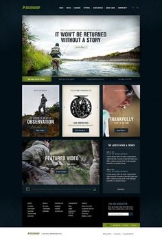 the website design for fishing and flyfishing, which is designed to look like it has