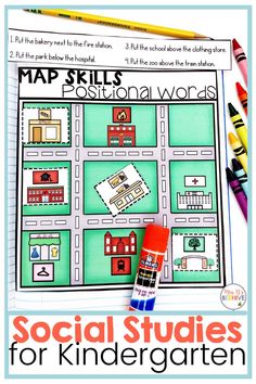 a map with the words social studies for kids