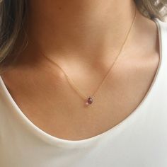 This dainty birthstone necklace carries a genuine purple teardrop amethyst on a dainty and simple gold filled, sterling silver or 14k gold chain. Amethyst is the February Birthstone. Also available in many gemstones and birthstones in the drop down menu.   The model is wearing the amethyst teardrop necklace. February's birthstone.  We make quality jewelry from our studio in New York City. We are a business you can trust having operated since 2005. Jewelry is handmade using only the highest quality materials and handpicked genuine gemstones.  All jewelry is beautifully wrapped in tissue and placed in a kraft box inside a logo drawstring pouch. This makes for great gift giving. If you need your order by a certain date, it is very important to send us a message on Etsy directly after you plac February Birthstone Necklace, Necklace Amethyst, Silver Chain Style, Amethyst Jewelry, Teardrop Necklace, February Birthstone, Amethyst Necklace, Drawstring Pouch, February Birth Stone