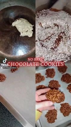 These simple yet delicious cookies are made on your stovetop within minutesTry it and enjoy🤍 No Bake Chocolate Cookies, Delicious Cookies, Yummy Cookies, No Bake Cookies, Chocolate Cookies, No Bake, Stove Top