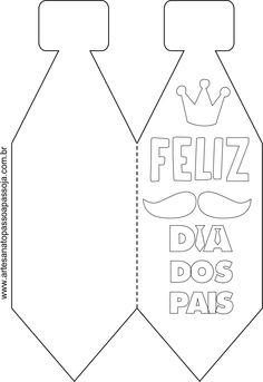 a paper bottle with the words feliz da dos pais on it and a crown