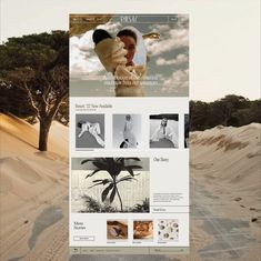 the website is designed to look like sand dunes