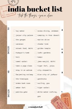 India bucket list: tick the things you've done Things To Do In A Diary, Need To Do List, Goa Bucket List, Bucket List Captions, Indian Bucket List, Mumbai Bucket List