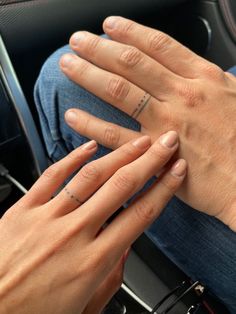 Engagement Tattoos Ring, Tattoos On Ring Finger Marriage, Realistic Ring Tattoo, Ring Tattoo With Initials, Engagement Tattoos Ideas, Fine Line Ring Finger Tattoo, Dainty Ring Tattoo, Tattoo Engagement Ring, Engagement Tattoos Finger