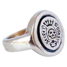 Crest Signet Ring Memento Mori Style Gold 10k Skull J Dauphin J DAUPHIN signature piece " Secret Doors" Hand made in Los Angeles Custom make your own size 3-4 Weeks to be completed Inspired by Memento Mori, medieval Latin Christian theory and practice of reflection on mortality. Which in Latin means "remember that you have to die", it symbolize the vanity of early life and the nature of all early goods and pursuit that are just temporary. Memento more has been a discipline of perfecting the char Family Crest Rings, Mens Jewerly, Mori Style, Mori Fashion, Gold Skull, Silver Signet Ring, Gold Locket, Gold Signet Ring, Harvey Nichols