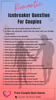 Break the ice and warm your hearts with these delightful icebreaker questions for couples! ❄️💖 Unveil new layers of connection and laughter as you navigate through these engaging prompts. Get ready to turn ordinary moments into extraordinary memories! ✨ #CoupleIcebreakers #ConnectionMagic #HeartwarmingMoments Question For Couples, Fun Couples Quiz, Weird Questions, Couple Quiz, Truth Questions, Boyfriend Questions, Icebreaker Questions, Couple Game