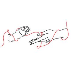 a drawing of two hands touching each other with one hand holding the other's string